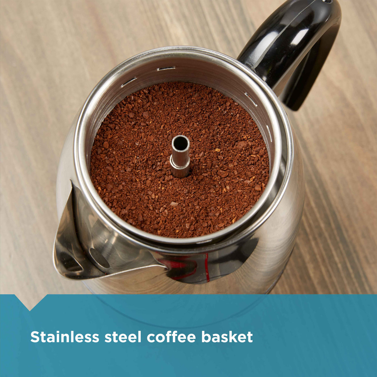 Farberware Electric Coffee Percolator, FCP240, Stainless Steel Basket, Automatic Keep Warm, No-Drip Spout, 4 Cup FCP240